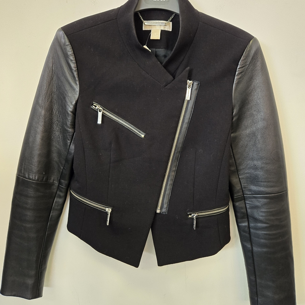 Michael Kors Black Blazer with Leather Sleeves